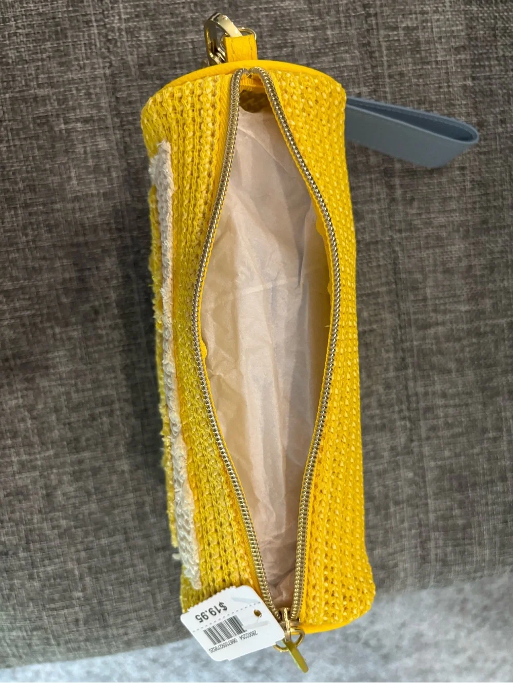 Bath & Body Works Yellow Straw Citrus Wristlet Clutch